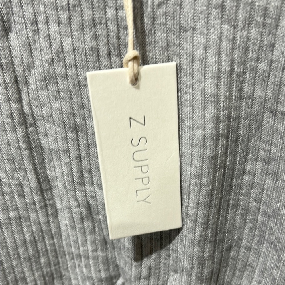 Gray Ribbed Long Sleeve Top - Picture 3 of 6